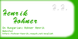 henrik hohner business card